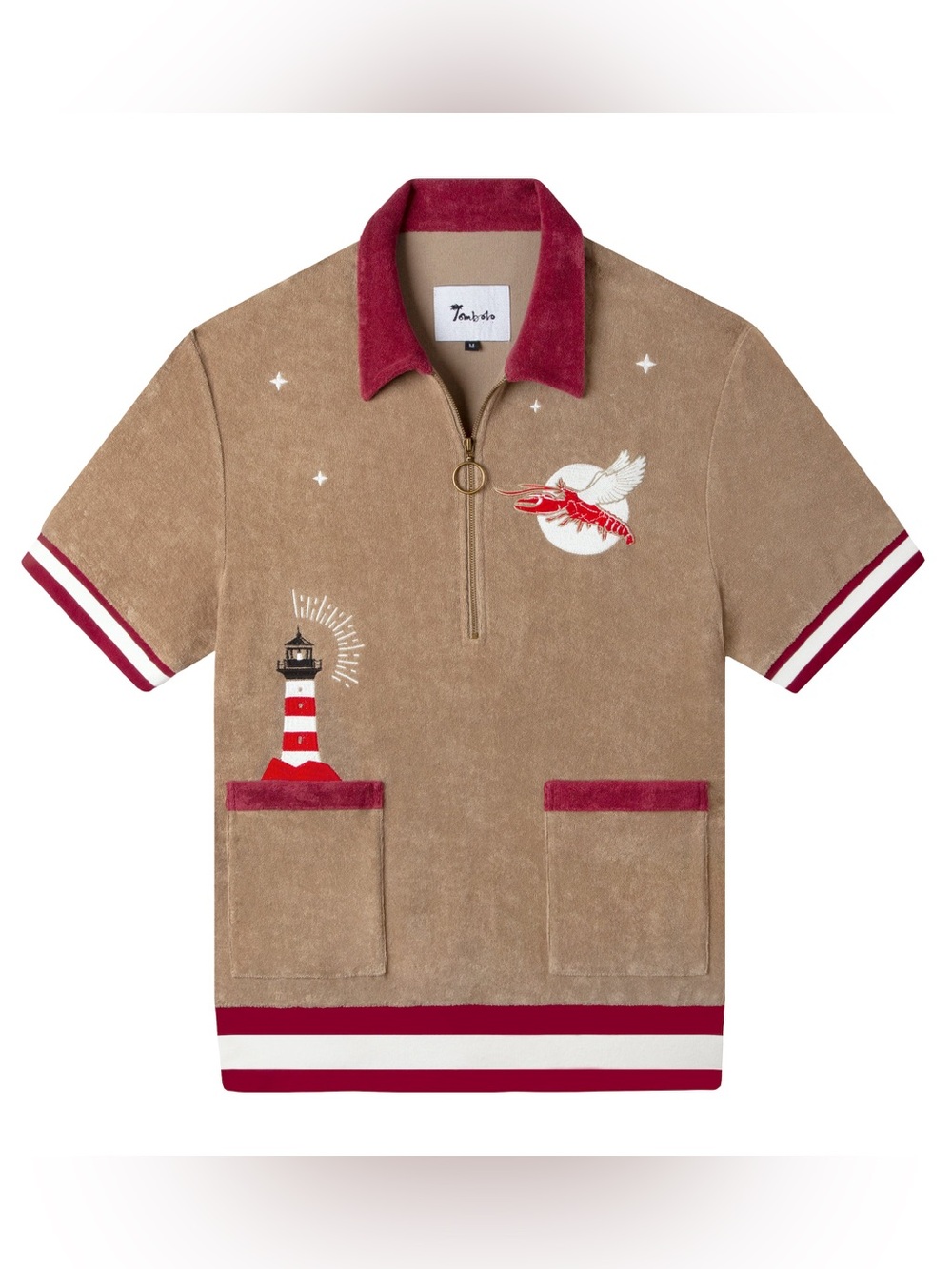 TOMBOLO shell or high water cabana shirt large embroidered coast europe new york
